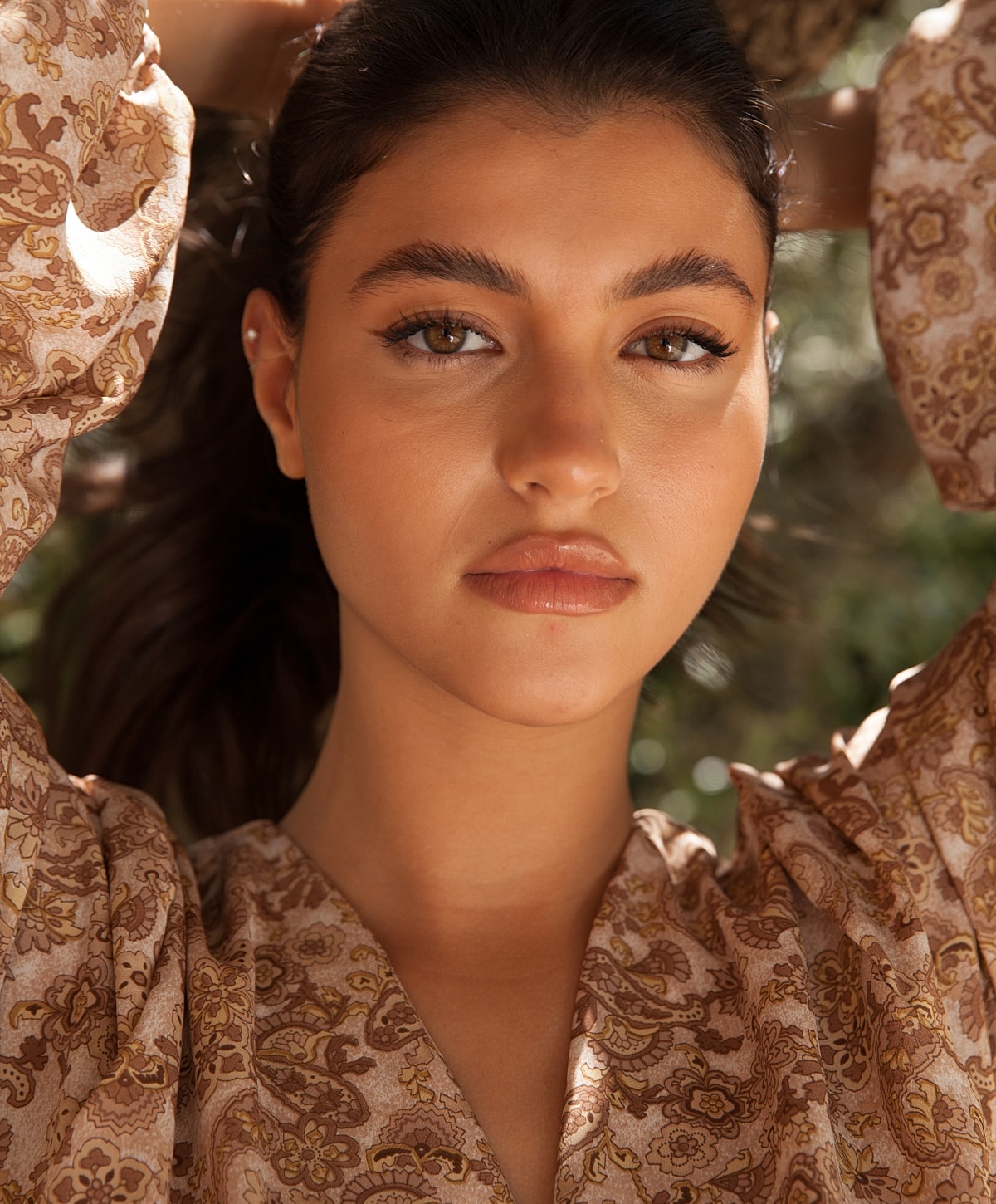 Portrait of a woman with natural makeup.